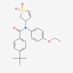 molecular formula C23H27NO4S B4223786 N-(1,1-DIOXIDO-2,3-DIHYDRO-3-THIOPHENYL)-N-(4-ETHOXYPHENYL)-4-(2-METHYL-2-PROPANYL)BENZAMIDE 