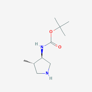 molecular formula C10H20N2O2 B042238 (3R,4S)-(4-Methyl-pyrrolidin-3-yl)-carbamic acid tert-butyl ester CAS No. 1334481-84-3