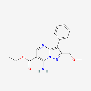 molecular formula C17H18N4O3 B4223812 ethyl 7-amino-2-(methoxymethyl)-3-phenylpyrazolo[1,5-a]pyrimidine-6-carboxylate 