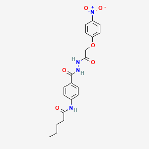molecular formula C20H22N4O6 B4223934 N-[4-({2-[(4-nitrophenoxy)acetyl]hydrazino}carbonyl)phenyl]pentanamide 