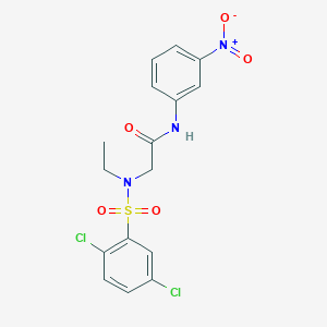 molecular formula C16H15Cl2N3O5S B4223953 N~2~-[(2,5-dichlorophenyl)sulfonyl]-N~2~-ethyl-N-(3-nitrophenyl)glycinamide 