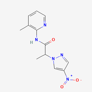 molecular formula C12H13N5O3 B4223984 N-(3-methylpyridin-2-yl)-2-(4-nitropyrazol-1-yl)propanamide 