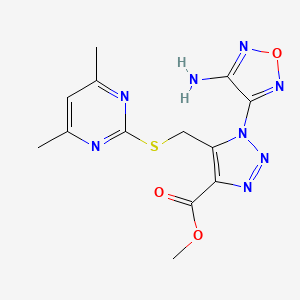 molecular formula C13H14N8O3S B4224015 methyl 1-(4-amino-1,2,5-oxadiazol-3-yl)-5-{[(4,6-dimethyl-2-pyrimidinyl)thio]methyl}-1H-1,2,3-triazole-4-carboxylate 