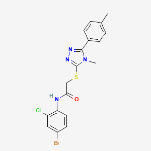 molecular formula C18H16BrClN4OS B4224028 N-(4-bromo-2-chlorophenyl)-2-{[4-methyl-5-(4-methylphenyl)-4H-1,2,4-triazol-3-yl]sulfanyl}acetamide 
