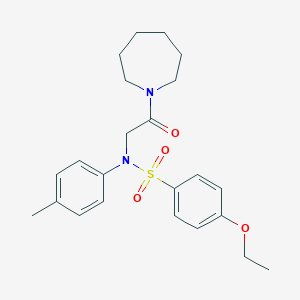 molecular formula C23H30N2O4S B422410 N-[2-(azepan-1-yl)-2-oxoethyl]-4-ethoxy-N-(4-methylphenyl)benzenesulfonamide 