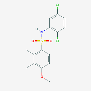 molecular formula C15H15Cl2NO3S B4224100 N-(2,5-dichlorophenyl)-4-methoxy-2,3-dimethylbenzene-1-sulfonamide 