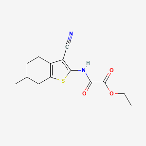 molecular formula C14H16N2O3S B4224114 ethyl 2-[(3-cyano-6-methyl-4,5,6,7-tetrahydro-1-benzothiophen-2-yl)amino]-2-oxoacetate 