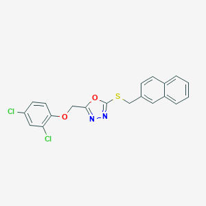 molecular formula C20H14Cl2N2O2S B422412 2-[(2,4-Dichlorophenoxy)methyl]-5-[(2-naphthylmethyl)sulfanyl]-1,3,4-oxadiazole 