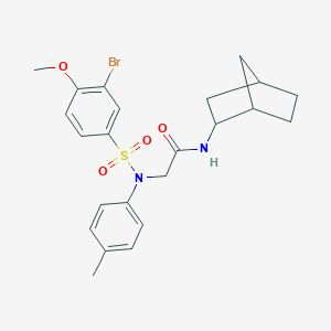 molecular formula C23H27BrN2O4S B422415 N-bicyclo[2.2.1]hept-2-yl-2-{[(3-bromo-4-methoxyphenyl)sulfonyl]-4-methylanilino}acetamide 