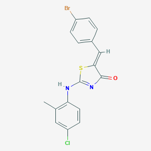 molecular formula C17H12BrClN2OS B422416 (5Z)-5-[(4-bromophenyl)methylidene]-2-(4-chloro-2-methylanilino)-1,3-thiazol-4-one 