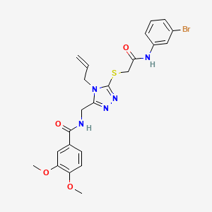molecular formula C23H24BrN5O4S B4224176 N-{[5-({2-[(3-bromophenyl)amino]-2-oxoethyl}sulfanyl)-4-(prop-2-en-1-yl)-4H-1,2,4-triazol-3-yl]methyl}-3,4-dimethoxybenzamide 