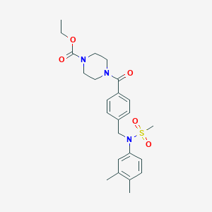 molecular formula C24H31N3O5S B422424 Ethyl 4-(4-{[3,4-dimethyl(methylsulfonyl)anilino]methyl}benzoyl)piperazine-1-carboxylate 