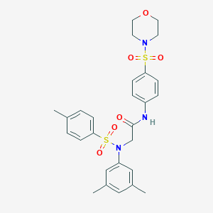 molecular formula C27H31N3O6S2 B422428 2-{3,5-dimethyl[(4-methylphenyl)sulfonyl]anilino}-N-[4-(4-morpholinylsulfonyl)phenyl]acetamide 