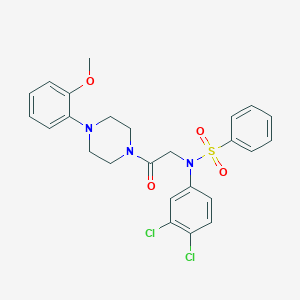 molecular formula C25H25Cl2N3O4S B422432 N-(3,4-dichlorophenyl)-N-[2-[4-(2-methoxyphenyl)piperazin-1-yl]-2-oxoethyl]benzenesulfonamide 