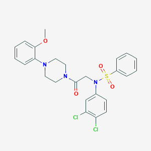 molecular formula C25H25Cl2N3O4S B422432 N-(3,4-dichlorophenyl)-N-{2-[4-(2-methoxyphenyl)piperazin-1-yl]-2-oxoethyl}benzenesulfonamide 