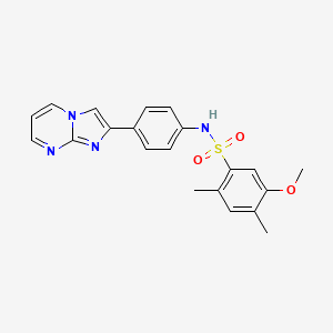 molecular formula C21H20N4O3S B4224403 N-(4-imidazo[1,2-a]pyrimidin-2-ylphenyl)-5-methoxy-2,4-dimethylbenzenesulfonamide 