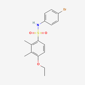 molecular formula C16H18BrNO3S B4224423 N-(4-bromophenyl)-4-ethoxy-2,3-dimethylbenzene-1-sulfonamide 