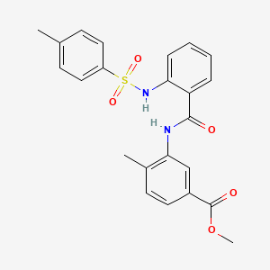 molecular formula C23H22N2O5S B4224551 methyl 4-methyl-3-[(2-{[(4-methylphenyl)sulfonyl]amino}benzoyl)amino]benzoate 