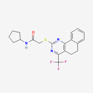 molecular formula C20H20F3N3OS B4224595 N-cyclopentyl-2-{[4-(trifluoromethyl)-5,6-dihydrobenzo[h]quinazolin-2-yl]thio}acetamide 