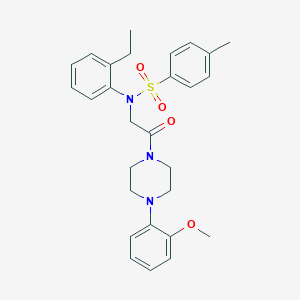 molecular formula C28H33N3O4S B422462 N-(2-ethylphenyl)-N-[2-[4-(2-methoxyphenyl)piperazin-1-yl]-2-oxoethyl]-4-methylbenzenesulfonamide 
