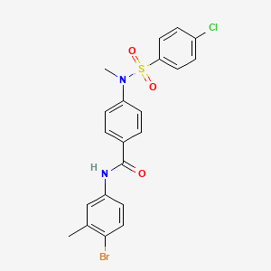 molecular formula C21H18BrClN2O3S B4224780 N-(4-bromo-3-methylphenyl)-4-[[(4-chlorophenyl)sulfonyl](methyl)amino]benzamide 