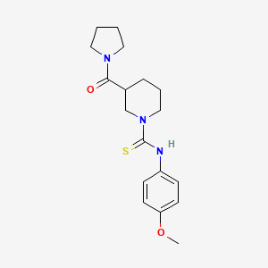 molecular formula C18H25N3O2S B4224826 N-(4-methoxyphenyl)-3-(pyrrolidin-1-ylcarbonyl)piperidine-1-carbothioamide 