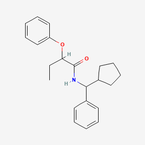 molecular formula C22H27NO2 B4224912 N-[cyclopentyl(phenyl)methyl]-2-phenoxybutanamide 