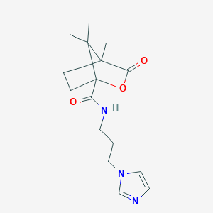 molecular formula C16H23N3O3 B4225047 N-[3-(1H-imidazol-1-yl)propyl]-4,7,7-trimethyl-3-oxo-2-oxabicyclo[2.2.1]heptane-1-carboxamide 