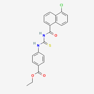 molecular formula C21H17ClN2O3S B4225070 ethyl 4-({[(5-chloro-1-naphthoyl)amino]carbonothioyl}amino)benzoate 