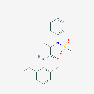 molecular formula C20H26N2O3S B4225217 N-(2-ethyl-6-methylphenyl)-2-(4-methyl-N-methylsulfonylanilino)propanamide 