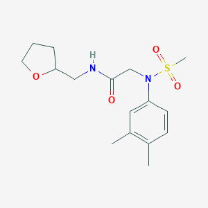 molecular formula C16H24N2O4S B422530 N~2~-(3,4-dimethylphenyl)-N~2~-(methylsulfonyl)-N-(tetrahydrofuran-2-ylmethyl)glycinamide 