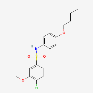molecular formula C17H20ClNO4S B4225307 N-(4-butoxyphenyl)-4-chloro-3-methoxybenzenesulfonamide 
