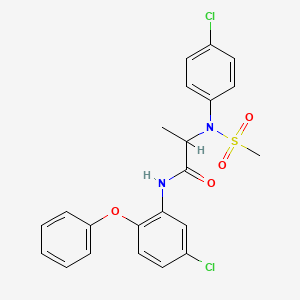 molecular formula C22H20Cl2N2O4S B4225314 N~1~-(5-chloro-2-phenoxyphenyl)-N~2~-(4-chlorophenyl)-N~2~-(methylsulfonyl)alaninamide 