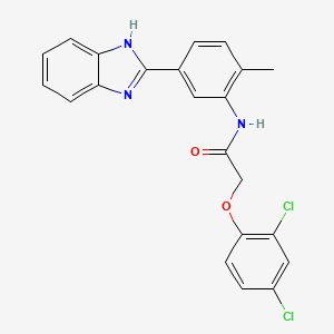 molecular formula C22H17Cl2N3O2 B4225334 N-[5-(1H-1,3-BENZODIAZOL-2-YL)-2-METHYLPHENYL]-2-(2,4-DICHLOROPHENOXY)ACETAMIDE 