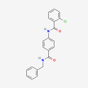 molecular formula C21H17ClN2O2 B4225346 N-{4-[(benzylamino)carbonyl]phenyl}-2-chlorobenzamide 