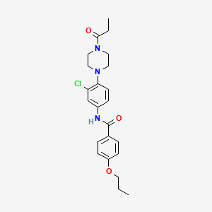 molecular formula C23H28ClN3O3 B4225494 N-[3-chloro-4-(4-propanoylpiperazin-1-yl)phenyl]-4-propoxybenzamide 