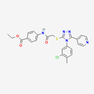 molecular formula C25H22ClN5O3S B4225506 ethyl 4-[({[4-(3-chloro-4-methylphenyl)-5-(pyridin-4-yl)-4H-1,2,4-triazol-3-yl]sulfanyl}acetyl)amino]benzoate 