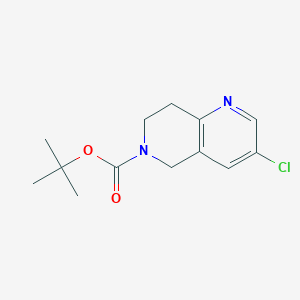 molecular formula C13H17ClN2O2 B042257 tert-Butyl 3-chloro-7,8-dihydro-1,6-naphthyridine-6(5H)-carboxylate CAS No. 625099-34-5