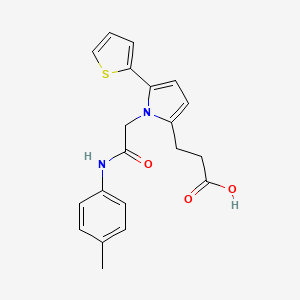 molecular formula C20H20N2O3S B4225833 3-(1-{[(4-METHYLPHENYL)CARBAMOYL]METHYL}-5-(THIOPHEN-2-YL)-1H-PYRROL-2-YL)PROPANOIC ACID 
