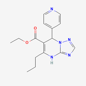 molecular formula C16H19N5O2 B4225943 Ethyl 5-propyl-7-(4-pyridyl)-4,7-dihydro[1,2,4]triazolo[1,5-a]pyrimidine-6-carboxylate 