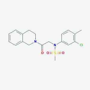 molecular formula C19H21ClN2O3S B422598 N-(3-chloro-4-methylphenyl)-N-[2-(3,4-dihydro-1H-isoquinolin-2-yl)-2-oxoethyl]methanesulfonamide 