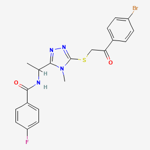 molecular formula C20H18BrFN4O2S B4226027 N-[1-[5-[2-(4-bromophenyl)-2-oxoethyl]sulfanyl-4-methyl-1,2,4-triazol-3-yl]ethyl]-4-fluorobenzamide 