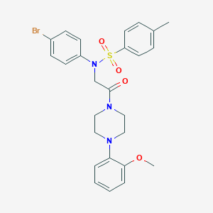 molecular formula C26H28BrN3O4S B422617 N-(4-bromophenyl)-N-[2-[4-(2-methoxyphenyl)piperazin-1-yl]-2-oxoethyl]-4-methylbenzenesulfonamide 