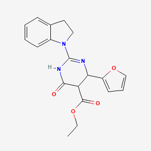 molecular formula C19H19N3O4 B4226190 Ethyl 4-(2-furyl)-2-indolinyl-6-oxo-3,4,5-trihydropyrimidine-5-carboxylate 