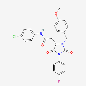 molecular formula C25H21ClFN3O4 B4226241 N-(4-chlorophenyl)-2-[1-(4-fluorophenyl)-3-(4-methoxybenzyl)-2,5-dioxoimidazolidin-4-yl]acetamide 
