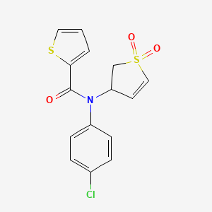 molecular formula C15H12ClNO3S2 B4226386 N-(4-Chlorophenyl)-N-(1,1-dioxido-2,3-dihydro-3-thiophenyl)-2-thiophenecarboxamide 