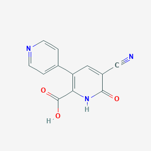 molecular formula C12H7N3O3 B042264 5-氰基-1,6-二氢-6-氧代-[3,4'-联吡啶]-2-羧酸 CAS No. 98293-81-3