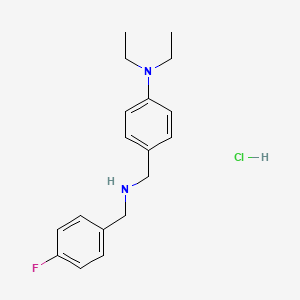 molecular formula C18H24ClFN2 B4226484 N,N-diethyl-4-[[(4-fluorophenyl)methylamino]methyl]aniline;hydrochloride 