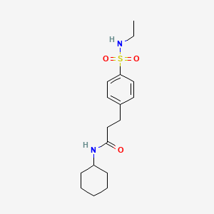molecular formula C17H26N2O3S B4226606 N-cyclohexyl-3-[4-(ethylsulfamoyl)phenyl]propanamide 