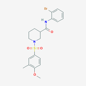 molecular formula C20H23BrN2O4S B4226625 N-(2-BROMOPHENYL)-1-(4-METHOXY-3-METHYLBENZENESULFONYL)PIPERIDINE-3-CARBOXAMIDE 